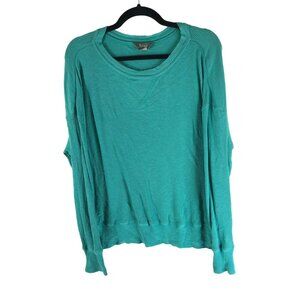 Natural Reflections Turquoise Ribbed Knit Sweater Womens Size M